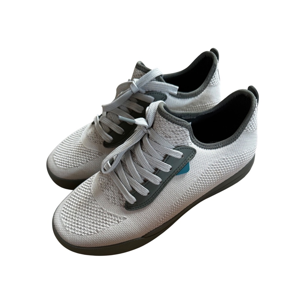 Vessi Weekend Sneaker Women 9 Light Grey Charcoal Waterproof Knit Shoes